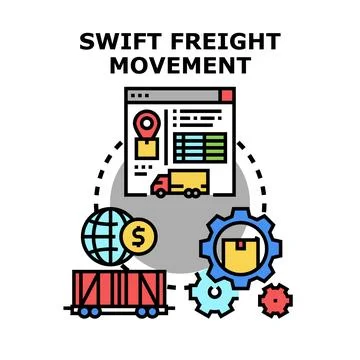 Swift freight movement logistics delivering global transportation 스톡 일러스트