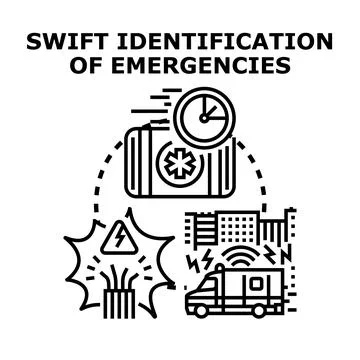 Swift identification of emergencies vector illustration concept Stock Illustration