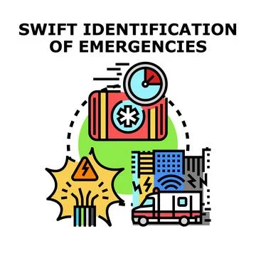 Swift identification of emergencies vector illustration concept Stock Illustration