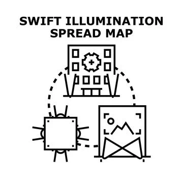 Swift illumination spread map vector concept 스톡 일러스트
