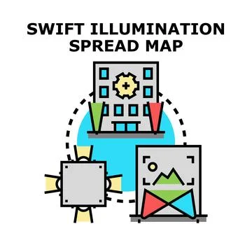 Swift illumination spread map vector concept Illustration