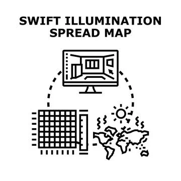 Swift illumination spread mapping global light analysis Stock Illustration