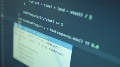 Swift Language Typing Big Data App Code Stock Footage 167342570