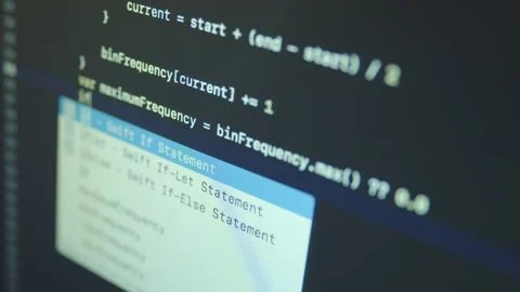 Swift Language Typing Big Data App Code Stockbeeldmateriaal 167342967