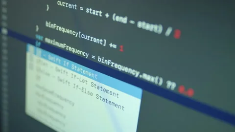 Swift Language Typing Big Data App Code Stock Footage 167343525