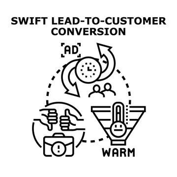 Swift lead to customer conversion vector concept Stock Illustration