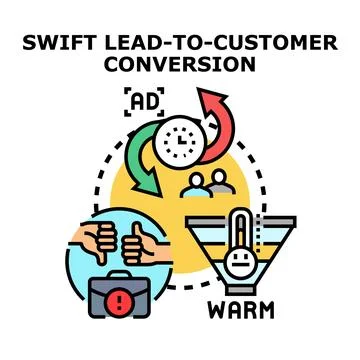 Swift lead to customer conversion vector concept Stock Illustration