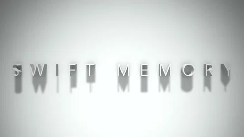Swift memory 3D title animation white text on a white background Stock Footage 299822050