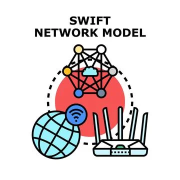 Swift network model for global internet connection Stock Illustration