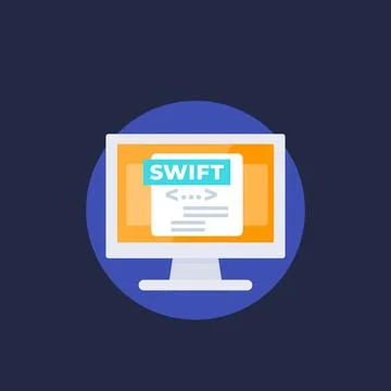 Swift programming, code vector icon Stockillustratie