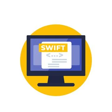 Swift programming, coding vector flat icon 스톡 일러스트