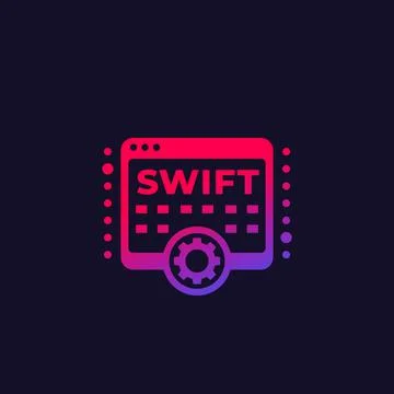 Swift programming concept, vector icon Stock Illustration