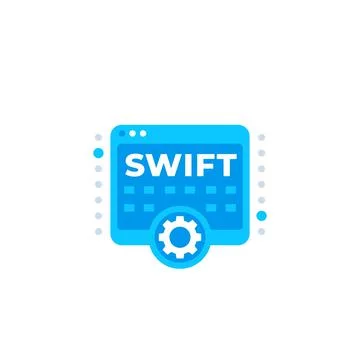 Swift programming vector icon on white Stock Illustration