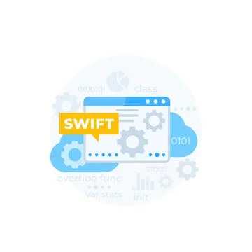 Swift programming vector illustration Stockillustratie