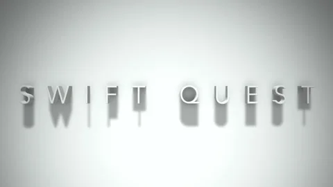 Swift quest 3D title animation with shadows on a white background Video stock 297570682