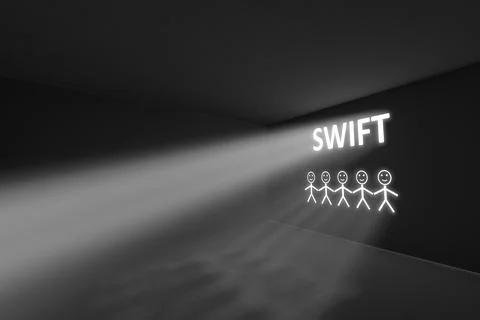 SWIFT rays volume light concept 3d illustration Stock Illustration