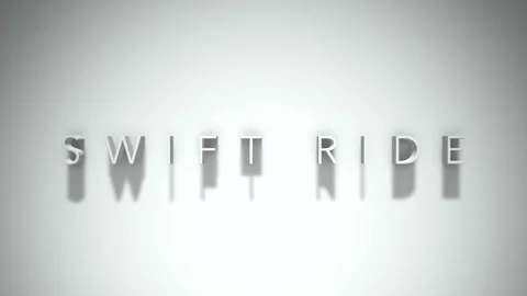 Swift ride 3D title animation with shadows on a white background Stock Footage 297571624