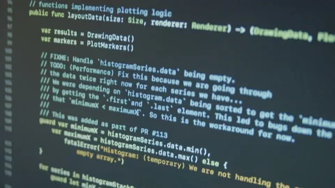 Swift Scroll and Typing Big Data App Code Video stock 167443498