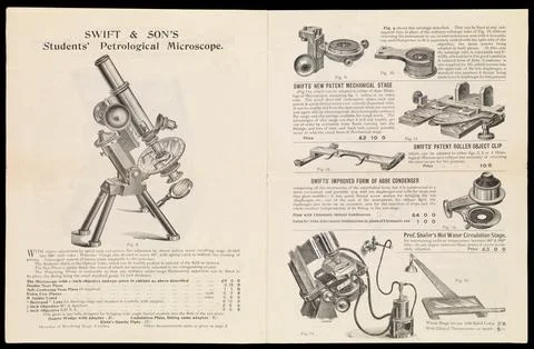 Swift &amp; Son's new patent microscope. Front page of catalogue Stock Illustration