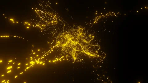 A swift stream of gold flashes and lines on a black background. Stock-Footage 130939655