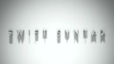 Swift syntax 3D title animation white text on a white background Video stock 299822068
