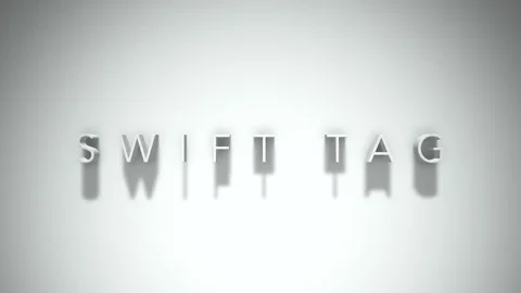 Swift tag 3D title animation with shadows on a white background Stock Footage 297570584