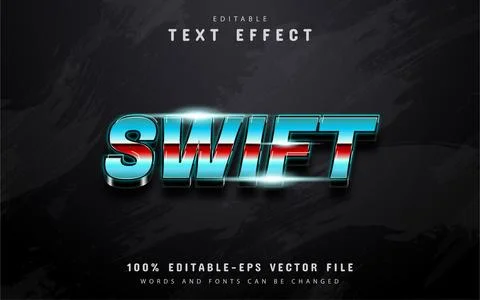Swift text, editable text effect Stock Illustration