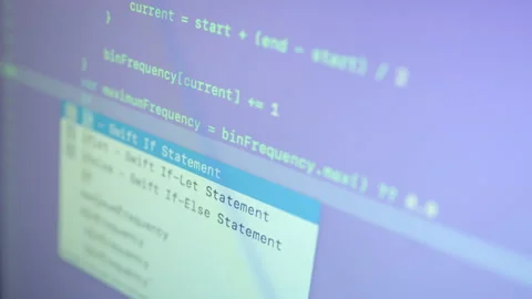 Swift Typing Big Data App Code Stock Footage 167343632