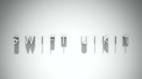 Swift uikit 3D title animation with shadows on a white background Video stock 297571847