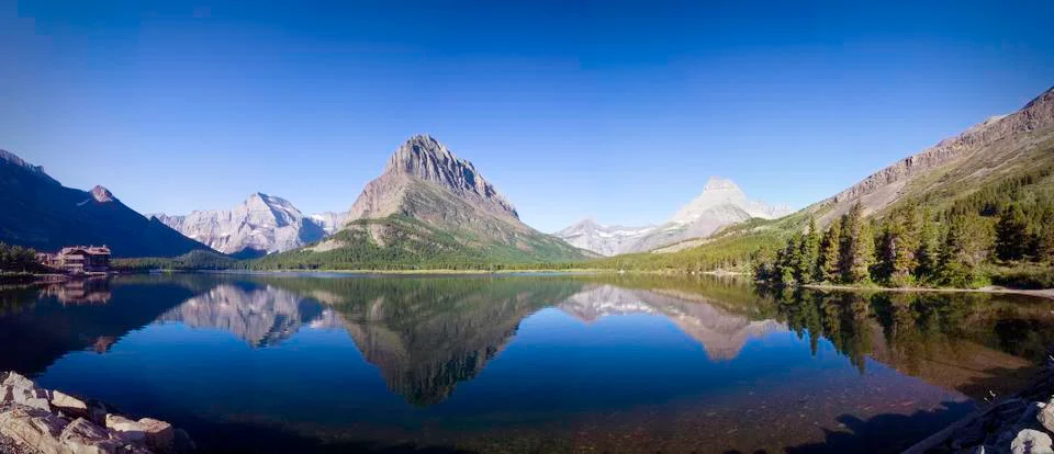 Swiftcurrent Lake Foto stock