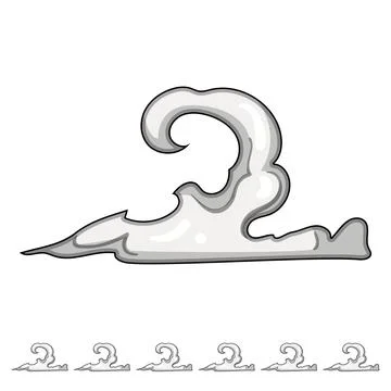 Swiftness speed smoke cloud cartoon vector graphic Illustrazione stock