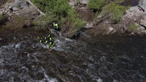 Swiftwater Rescue Class Training 01 Stock Footage 259341087