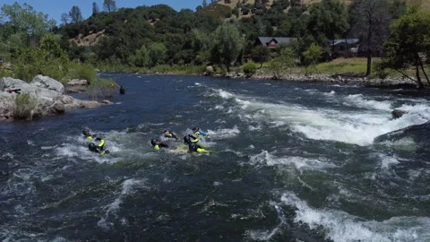 Swiftwater Rescue Class Training 09 Stock Footage 259344052