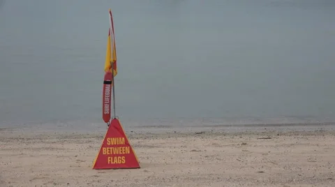 Swim between flags sign Video stock 47238841