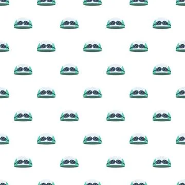 Swim cap and goggles repeating pattern illustration Stock Illustration