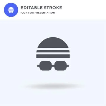 Swim Cap icon vector, filled flat sign, solid pictogram isolated on white, lo Stock Illustration