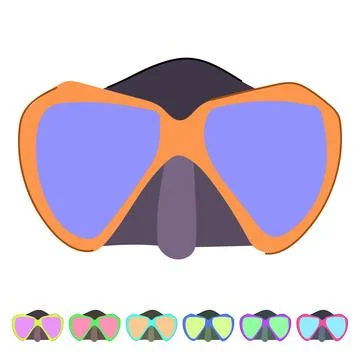 Swim diving mask vector cartoon graphic Illustrazione stock