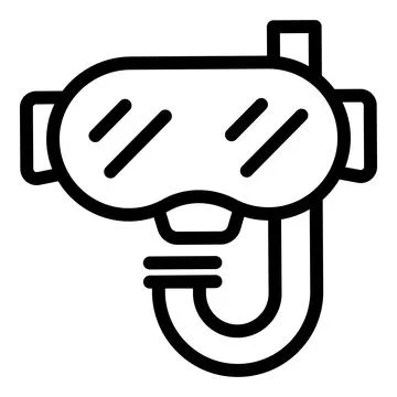 Swim goggles icon outline vector. Sea exploring equipment Stock Illustration