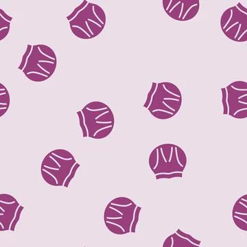 Swim hat cap glyph vector seamless pattern Stockillustratie