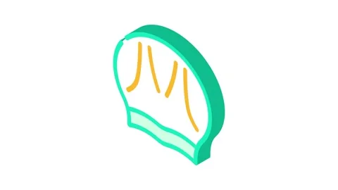 Swim hat cap isometric icon animation Stock Footage 327291511