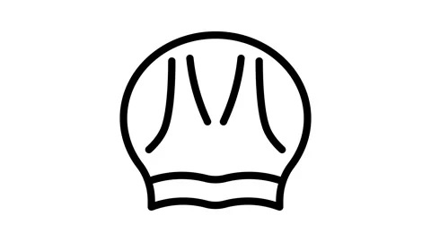Swim hat cap line icon animation Stock Footage 326762149