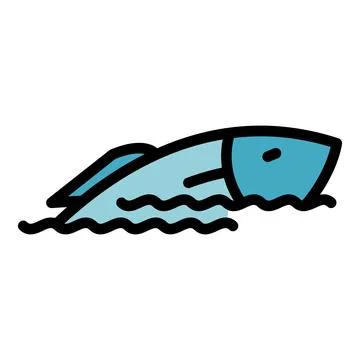 Swim herring icon vector flat Stock Illustration