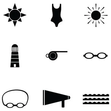 Swim icon set Stock Illustration