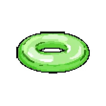 Swim inflatable ring pixel art vector illustration 스톡 일러스트