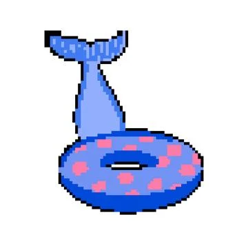 Swim inflatable ring pixel art vector illustration Stock Illustration