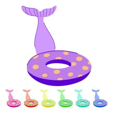 Swim inflatable ring vector cartoon graphic Illustrazione stock