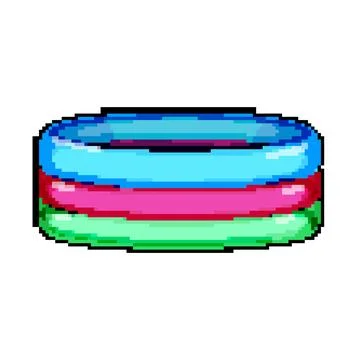 Swim inflatable swimming pool pixel art vector illustration Stockillustratie