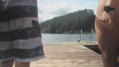 SWIM JUMPING Stock Footage 97525459