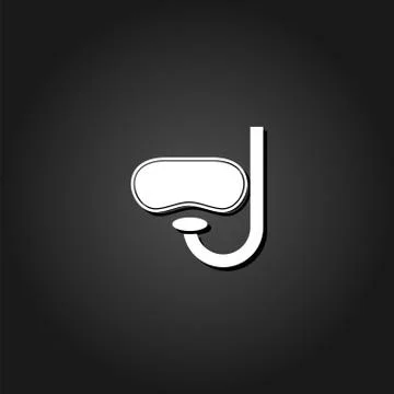 Swim mask icon flat Stock Illustration