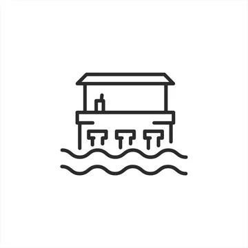 Swim-Up Pool Bar Icon Stock Illustration
